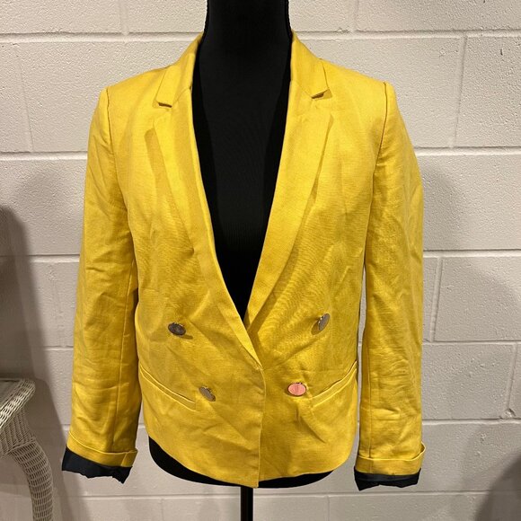 MNG Basics Jackets & Blazers - MNG Basics X-Small Mustard Jacket – Chic Everyday Layer